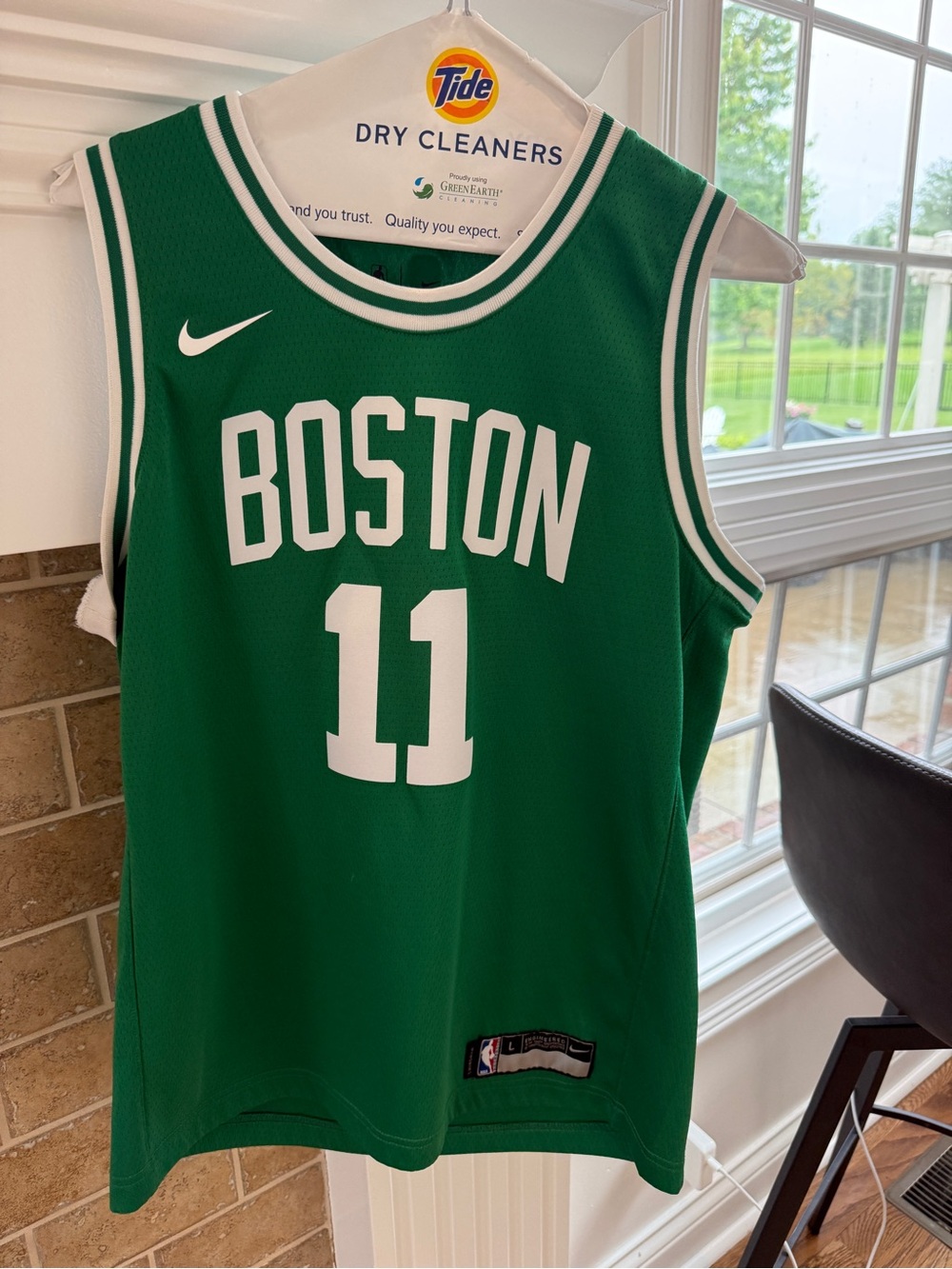 Nike Green and White Dri-FIT NBA Jersey